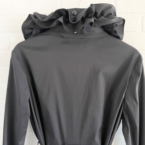 Joseph Ribcoff Trench coat/Dress Ruffled Statement Whimsigoth Pockets Sz 12 - Picture 11 of 15